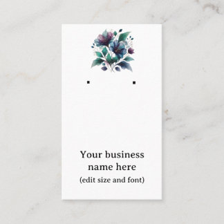 Earring card with lovely blue abstract flower.