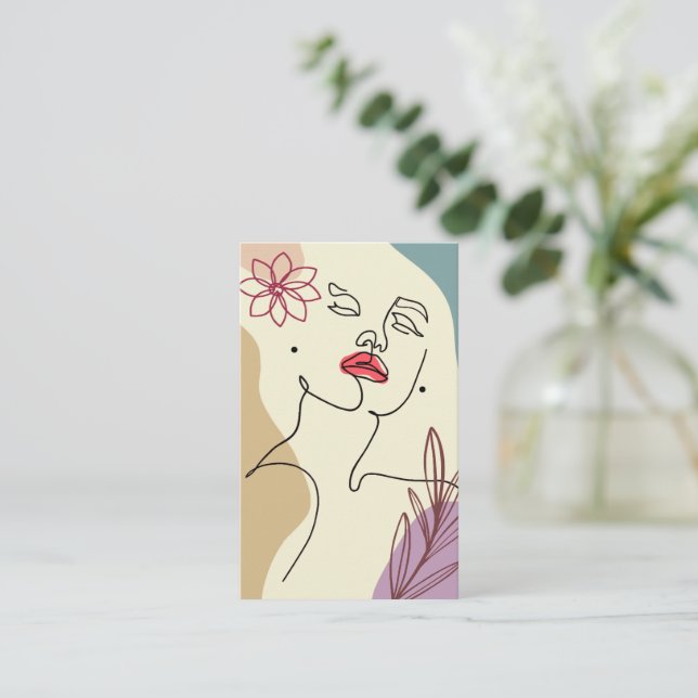 Earring Card with Woman's Face (Standing Front)