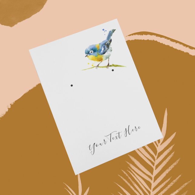 Earring Custom Display Card • Watercolor Bird (Creator Uploaded)