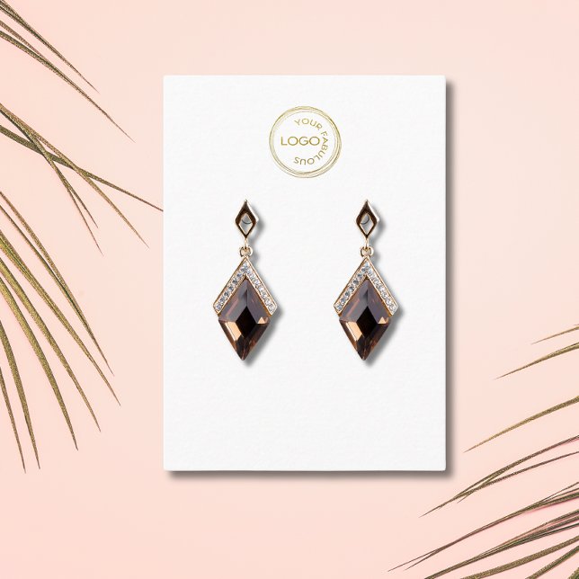 Earring Display Add Your Logo  Kraft Business Card (Creator Uploaded)