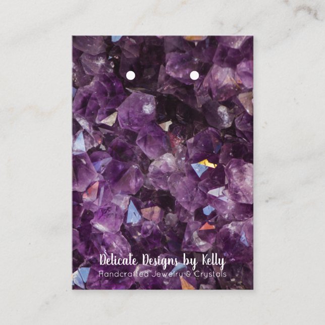 Earring Display Amethyst Business Card (Front)