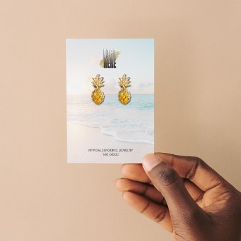 Earring Display Beach Scene With Your Logo  Business Card by Palmdesignhouse at Zazzle