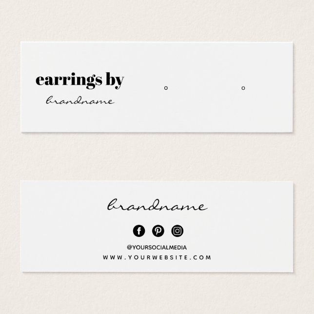 Earring Display Business Card (Front & Back)