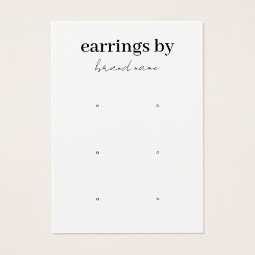 Earring Display Business Card