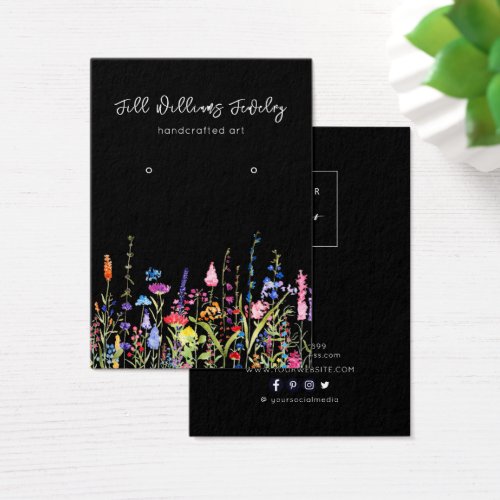 Earring Display Card  Colorful Wildflowers Logo