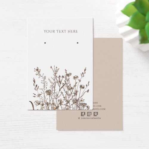 Earring Display Card  Earthy Floral Social Media
