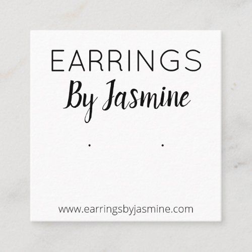 Earring Display Card For Homemade Jewelry Business