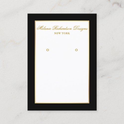 Earring Display Card Gold and Black