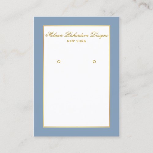 Earring Display Card Gold and Dusty Blue