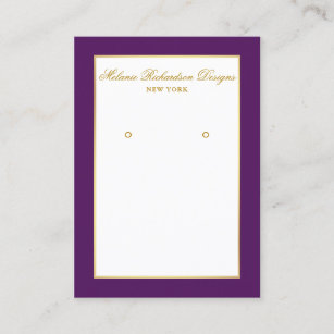 Earring Display Card Gold and Purple