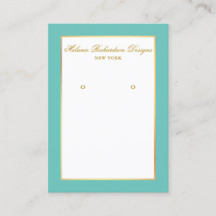 Earring Display Card Gold and Teal