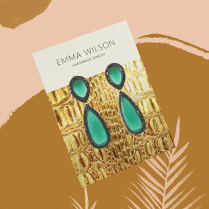 Earring Display Card • Gold Leather Texture