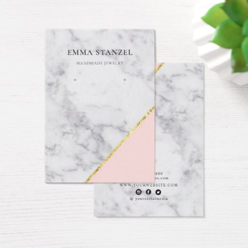 Earring Display Card â Grey Marble Pink Gold