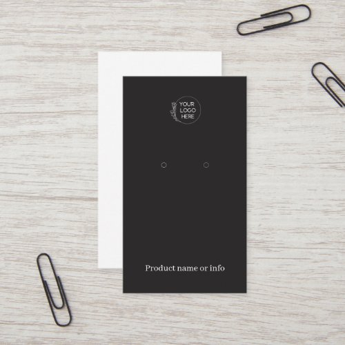 Earring Display Card | Logo Black Jewelery Display