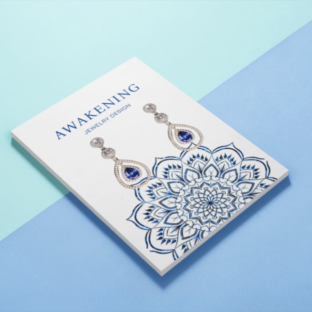 Earring Display Card • Metallic Blue Mandala (Creator Uploaded)
