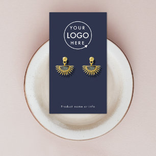 Earring Display Card   Navy Blue Jewelery Display