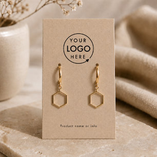 Earring Display Card Rustic Kraft Jewelery Cards