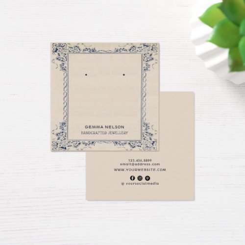 Earring Display Card  Vintage Floral Social Media