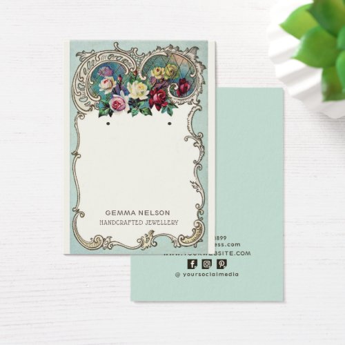 Earring Display Card  Vintage Floral Social Media