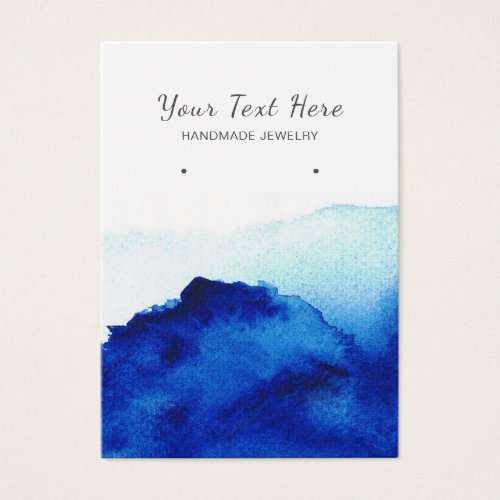 Earring Display Card  Watercolor Indigo Blue