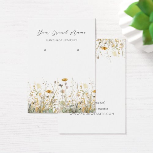 Earring Display Card  Watercolor Wildflowers