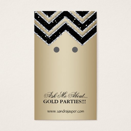 Customizable Earring Display Cards Chevron Jewelry Gold Black Business Cards