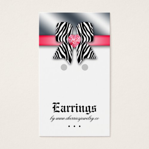 Earring Display Cards Cute Bow Heart Jewelry Red Business Cards