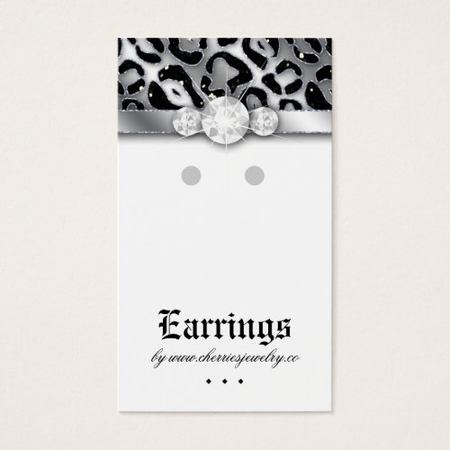 Earring Display Cards Cute Leopard Sparkle Jewelry Business Cards