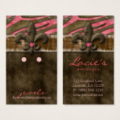 Earring Display Cards Cute Zebra Fleur de Lis (Front & Back)