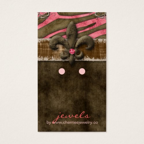 Earring Display Cards Cute Zebra Fleur de Lis Business Card Templates
