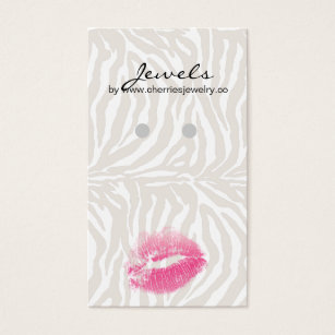 Earring Display Cards Cute Zebra Lips Jewelry