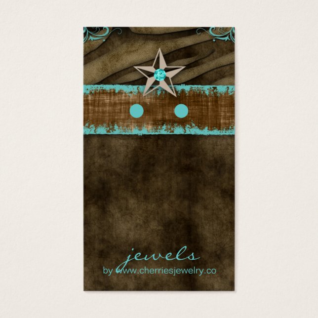 Earring Display Cards Cute Zebra Star Jewelry 3 (Front)