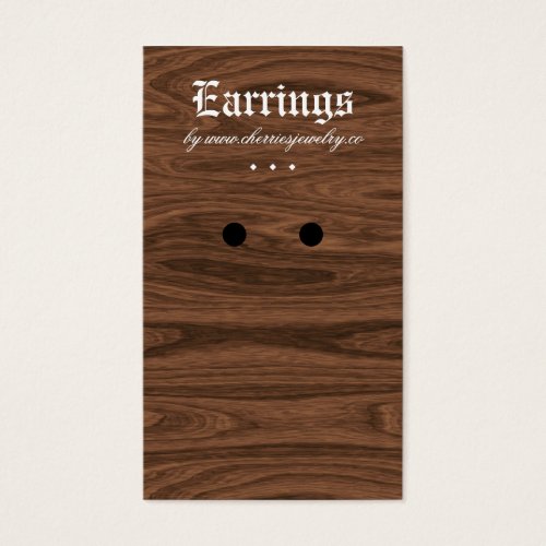 Earring Display Cards Oak Wood Jewelry Business Cards