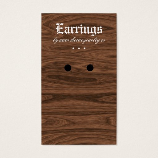 Customizable Earring Display Cards Oak Wood Jewelry Business Cards