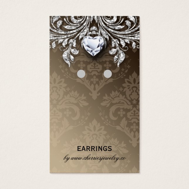 Earring Display Cards Vintage Damask Jewelry (Front)