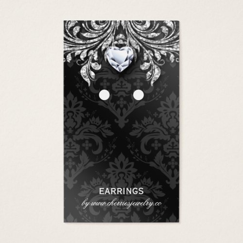 Earring Display Cards Vintage Damask Jewelry Business Cards
