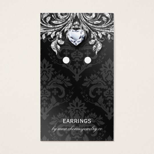 Earring Display Cards Vintage Damask Jewelry