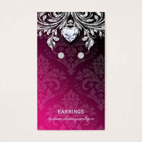 Earring Display Cards Vintage Damask Jewelry Business Card Template