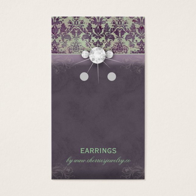 Earring Display Cards Vintage Damask Jewelry GP (Front)