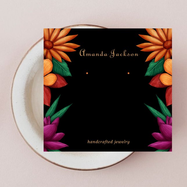 Earring Display Colorful Elegant Floral Card (Creator Uploaded)
