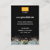 Earring Display Faux Rainbow Metalitic Glitter Business Card (Back)