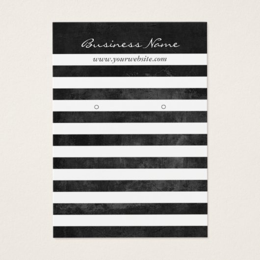 Earring Display Modern Black & White Stripes (Front)