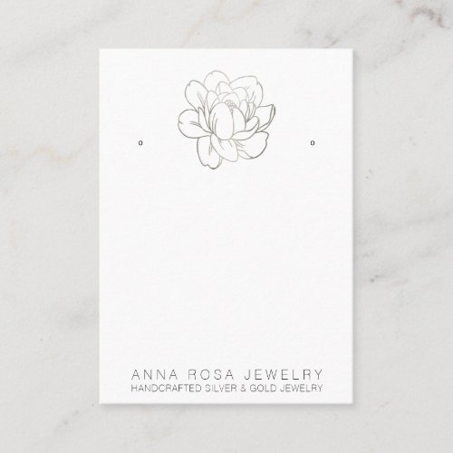  EARRING DISPLAY QR Silver Glitter Flower Busin Business Card