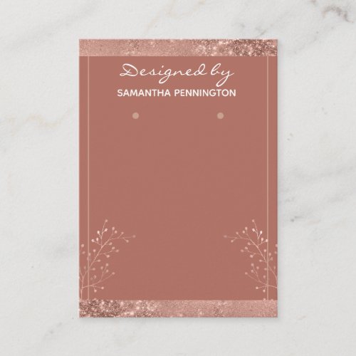 Earring Display Rose Gold Floral Business Card