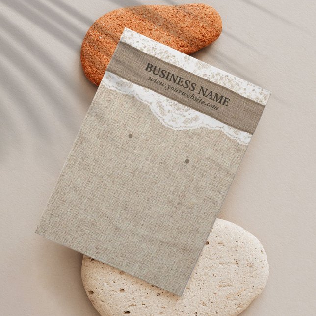 Earring Display Rustic Burlap & Lace Vintage (Creator Uploaded)