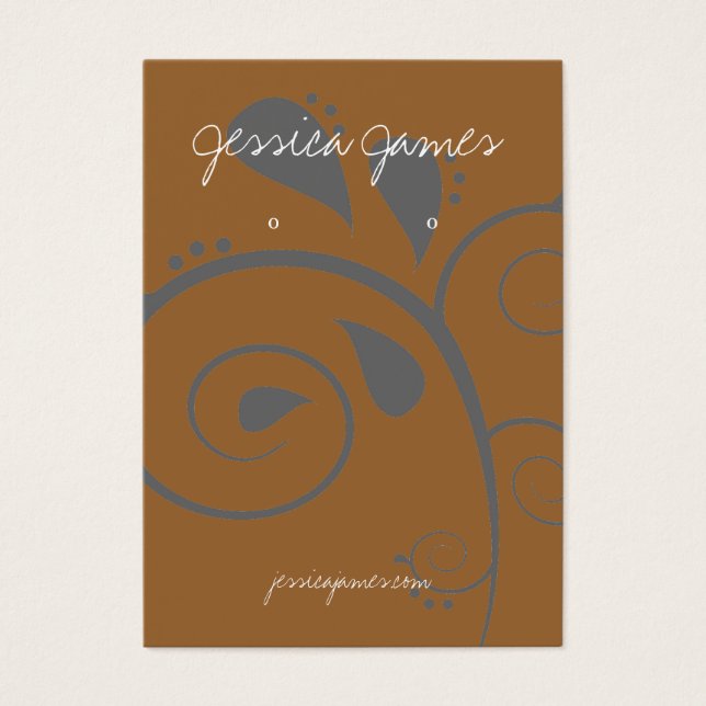 Earring Holder - Business Card Brown (Front)