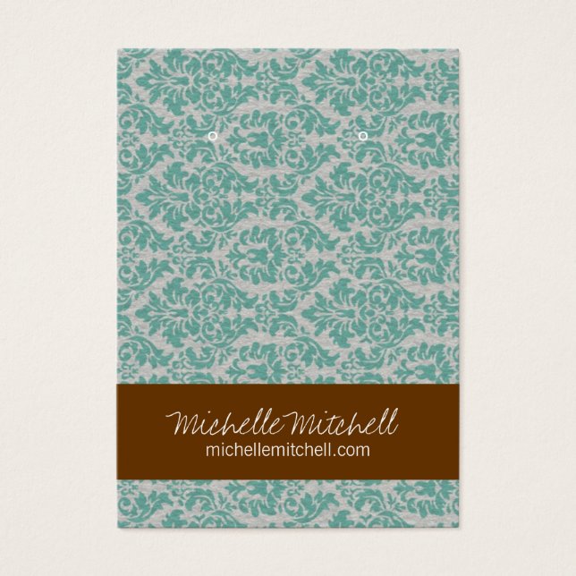 Earring Holder | Business Card | Duo Blue Brown (Front)