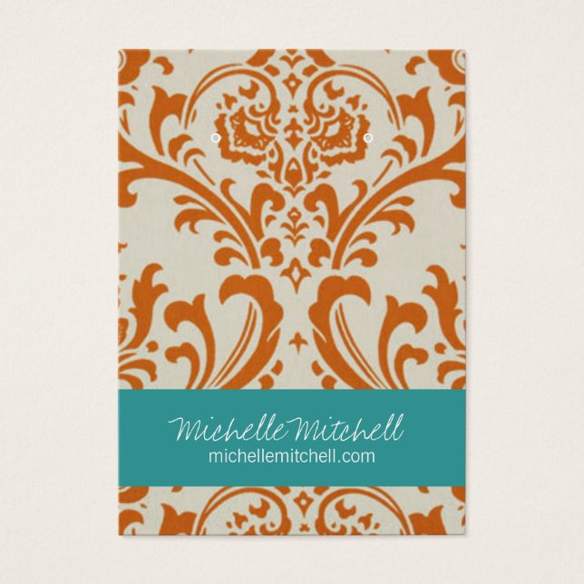 Earring Holder | Business Card | Duo Rust  (Front)