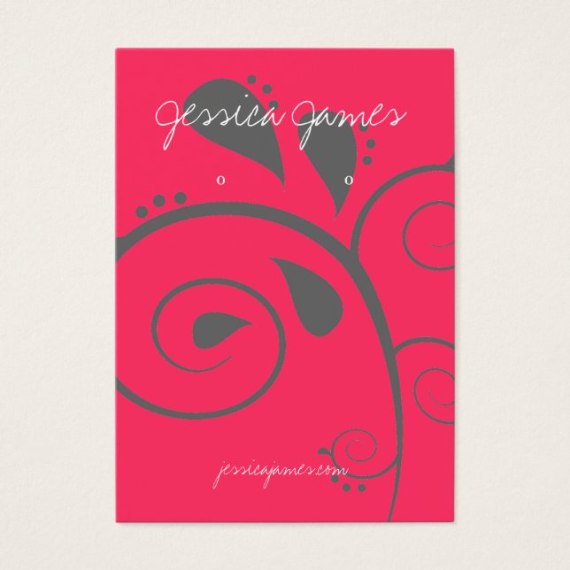 Earring Holder - Business Card Red (Front)