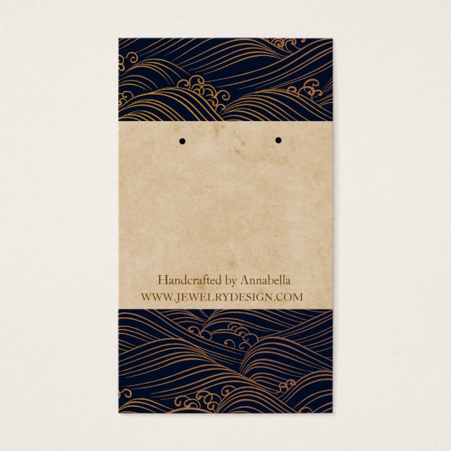 Earring Holder (Orient Accent Japanese Waves) (Front)